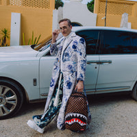 SPRAYGROUND® BACKPACK SHARKS IN PARIS WTF BUBBLE BROWN CHECK BACKPACK