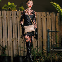 SPRAYGROUND® POUCHETTE 2 TONE GOLD TRINITY CROSSOVER CLUTCH