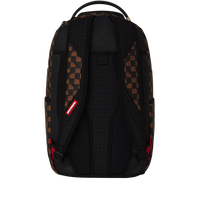SPRAYGROUND® BACKPACK BROWN AND CREAM DRIP CHECK SHARK BACKPACK
