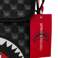 SPRAYGROUND® SLING SHARKS IN PARIS WTF BUBBLY BLACK CHECK MESSENGER SLING