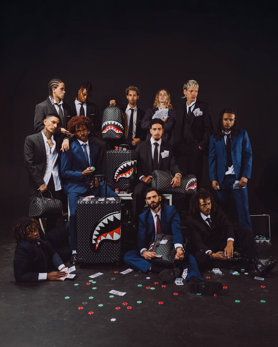 SPRAYGROUND® BACKPACK SHARKS IN PARIS WTF BUBBLY BLACK CHECK BACKPACK
