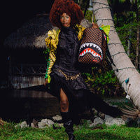 SPRAYGROUNDÂ® BACKPACK SHARKS IN PARIS WTF BUBBLE BROWN CHECK BACKPACK