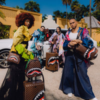 SPRAYGROUNDÂ® BACKPACK SHARKS IN PARIS WTF BUBBLE BROWN CHECK BACKPACK