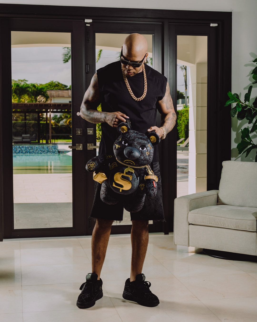 SPRAYGROUND® BACKPACK FLO RIDA THE HIT MAKER MONEYBEAR TEDDYBEAR BACKPACK