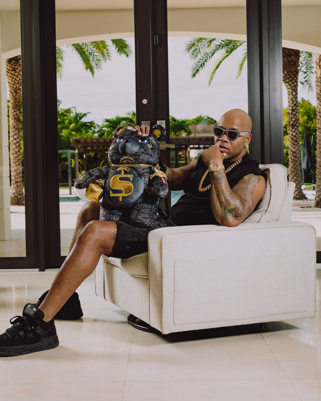 SPRAYGROUND® BACKPACK FLO RIDA THE HIT MAKER MONEYBEAR TEDDYBEAR BACKPACK