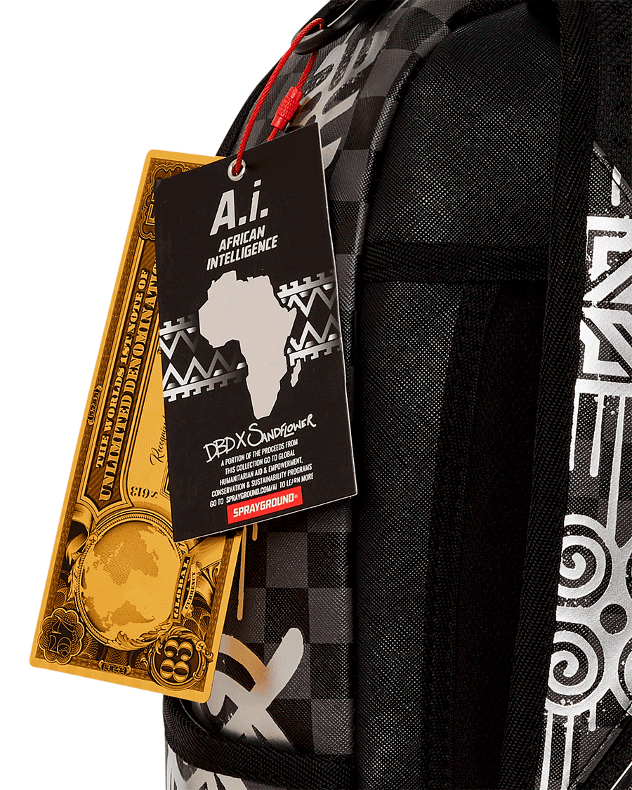 SPRAYGROUND® BACKPACK A.I.8 AFRICAN INTELLIGENCE SHARKGLYPHS BACKPACK