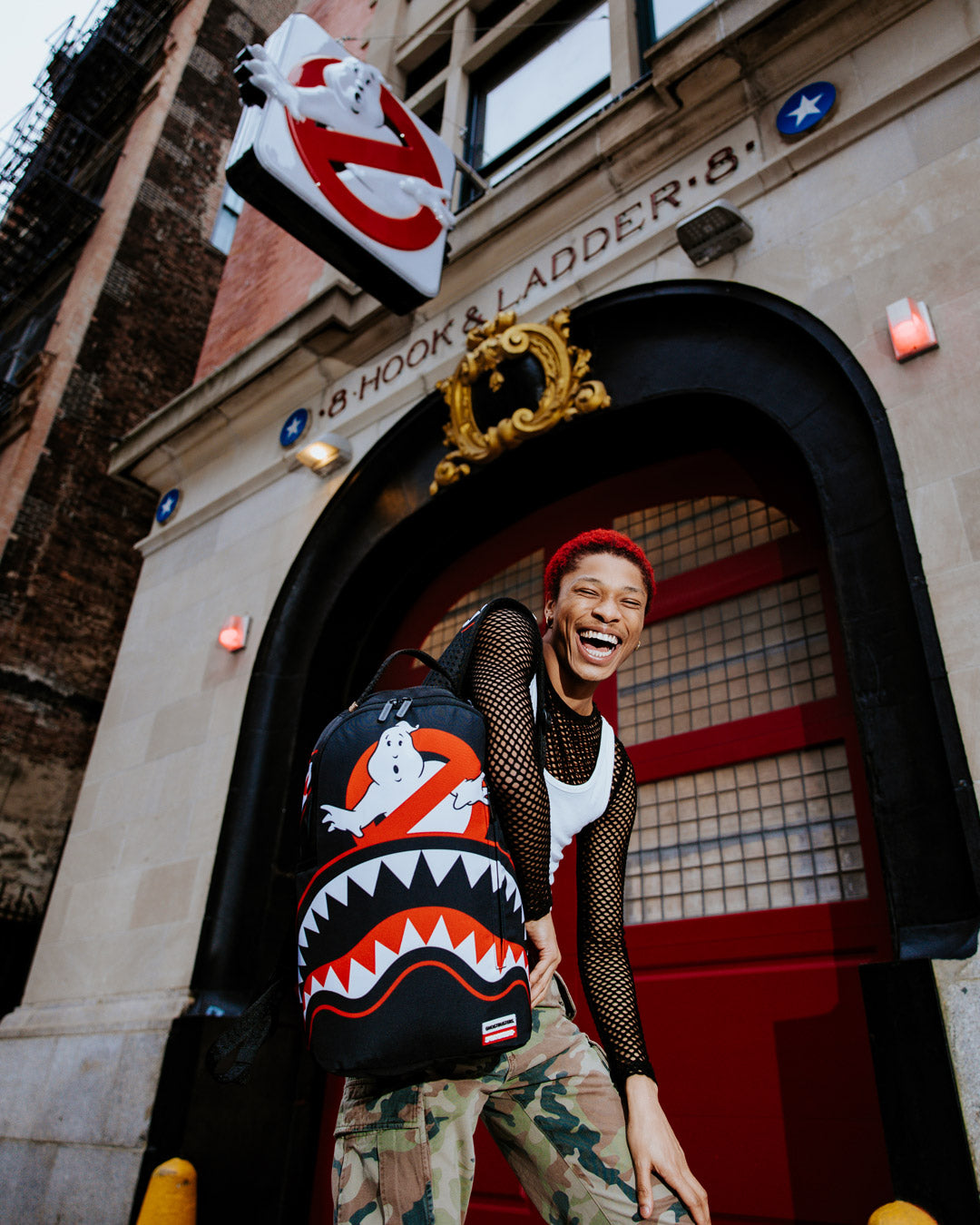 SPRAYGROUND® BACKPACK GHOSTBUSTERS LOGO AND SHARK MOUTH