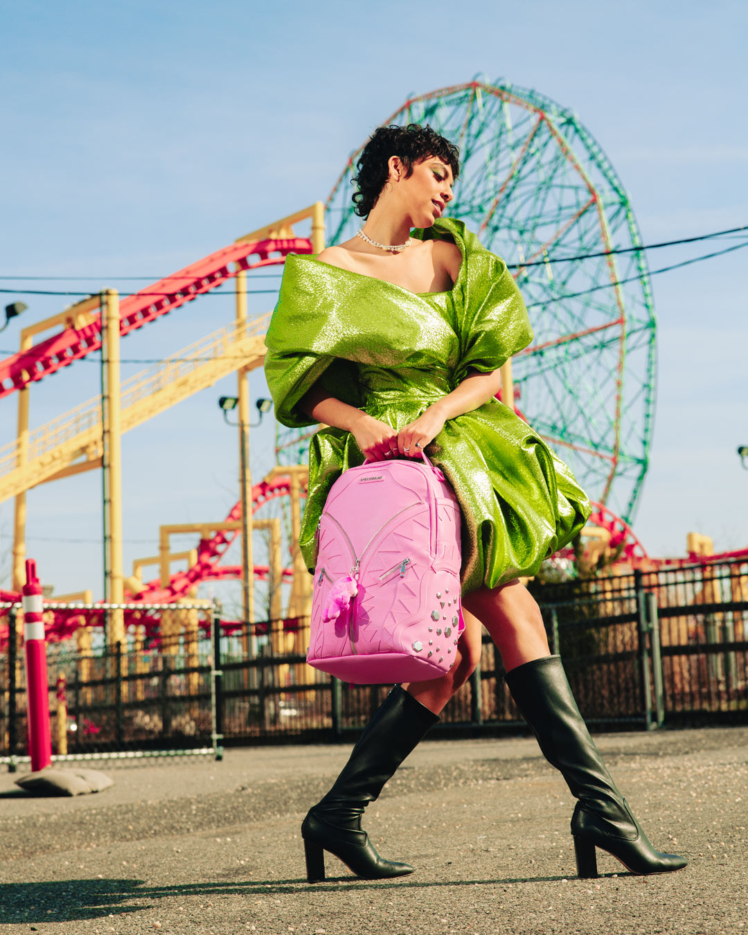 ZIPPER PINK PUNK BACKPACK