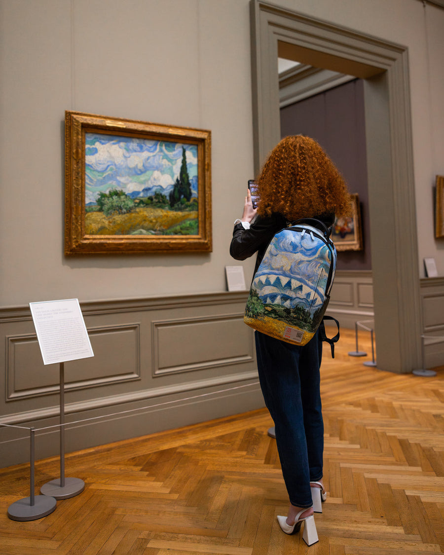 THE MET VAN GOGH WHEAT FIELD WITH CYPRESSES BACKPACK