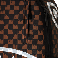 SPRAYGROUND® BACKPACK BROWN AND CREAM DRIP CHECK SHARK BACKPACK