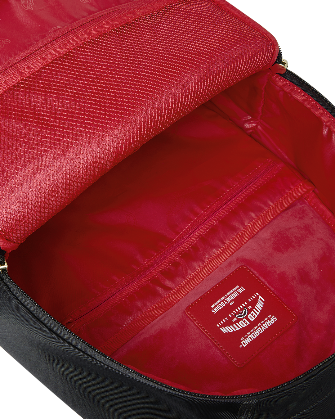 SPRAYGROUND® BACKPACK SHARK CENTRAL GOLD LETTERING BACKPACK