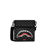 SPRAYGROUND® SLING SHARKS IN PARIS WTF BUBBLY BLACK CHECK MESSENGER SLING