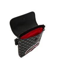 SPRAYGROUND® SLING SHARKS IN PARIS WTF BUBBLY BLACK CHECK MESSENGER SLING