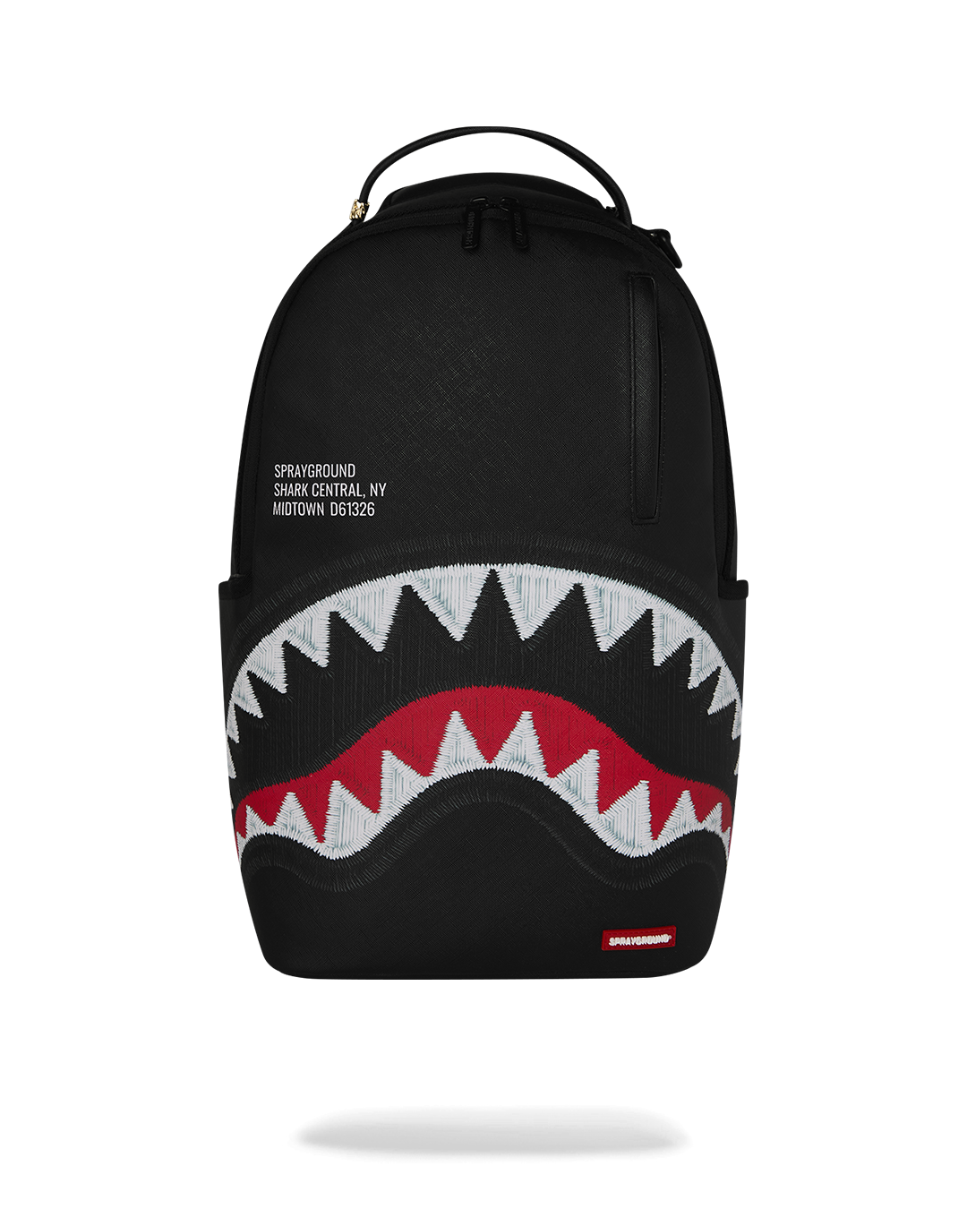 SPRAYGROUND® BACKPACK SHARK CENTRAL BLACK EMBROIDERED SHARK BACKPACK