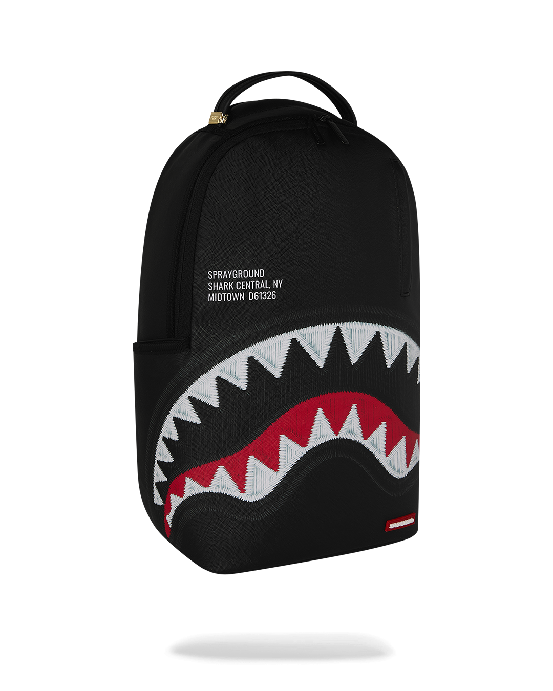 SPRAYGROUND® BACKPACK SHARK CENTRAL BLACK EMBROIDERED SHARK BACKPACK