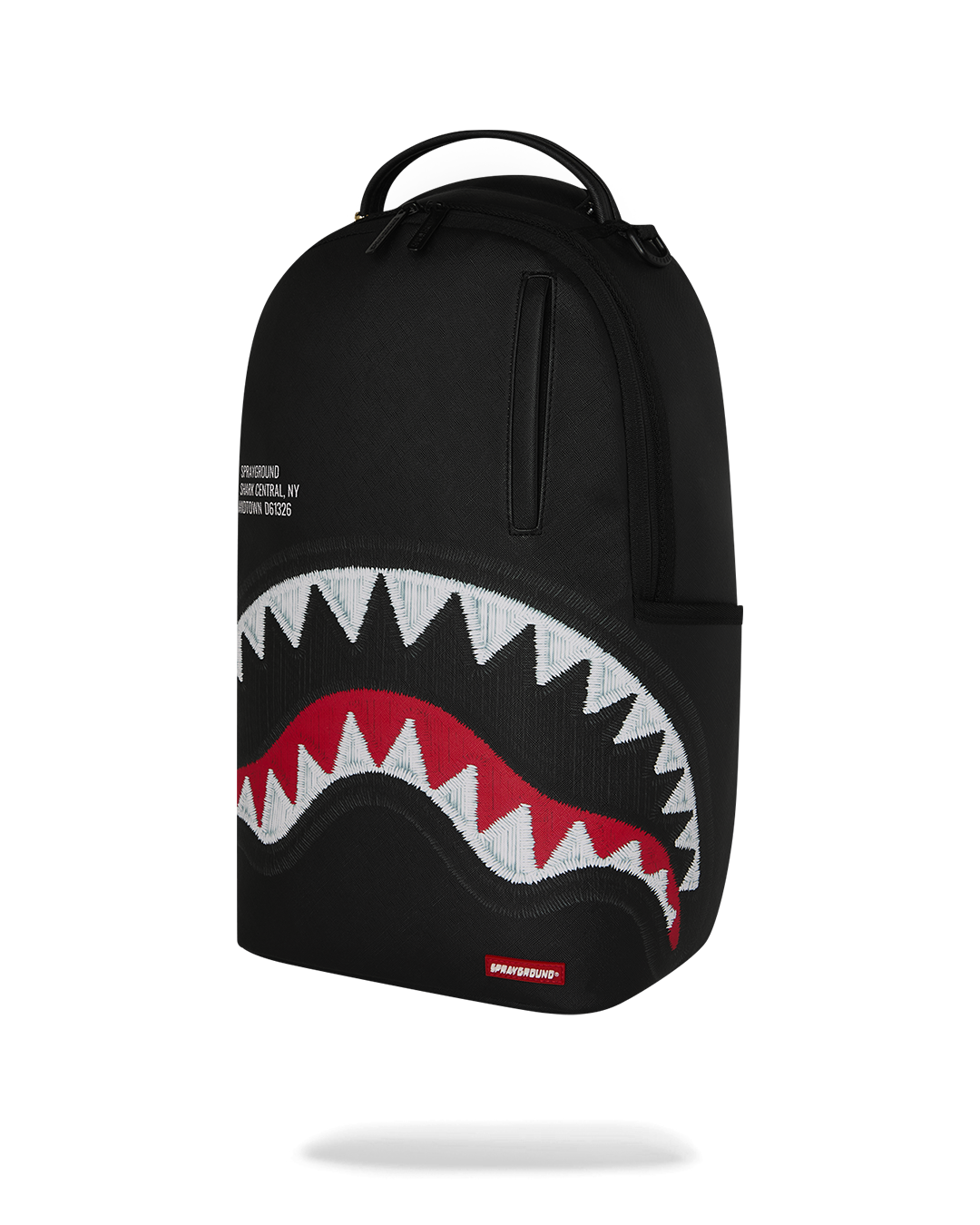 SPRAYGROUND® BACKPACK SHARK CENTRAL BLACK EMBROIDERED SHARK BACKPACK