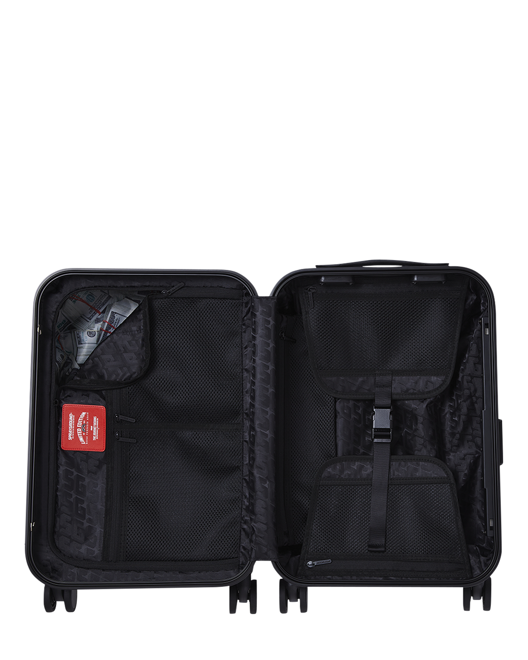 DOSE OF CHECK GUNMETAL SHARKNAUTICS HARDSHELL CARRY-ON LUGGAGE