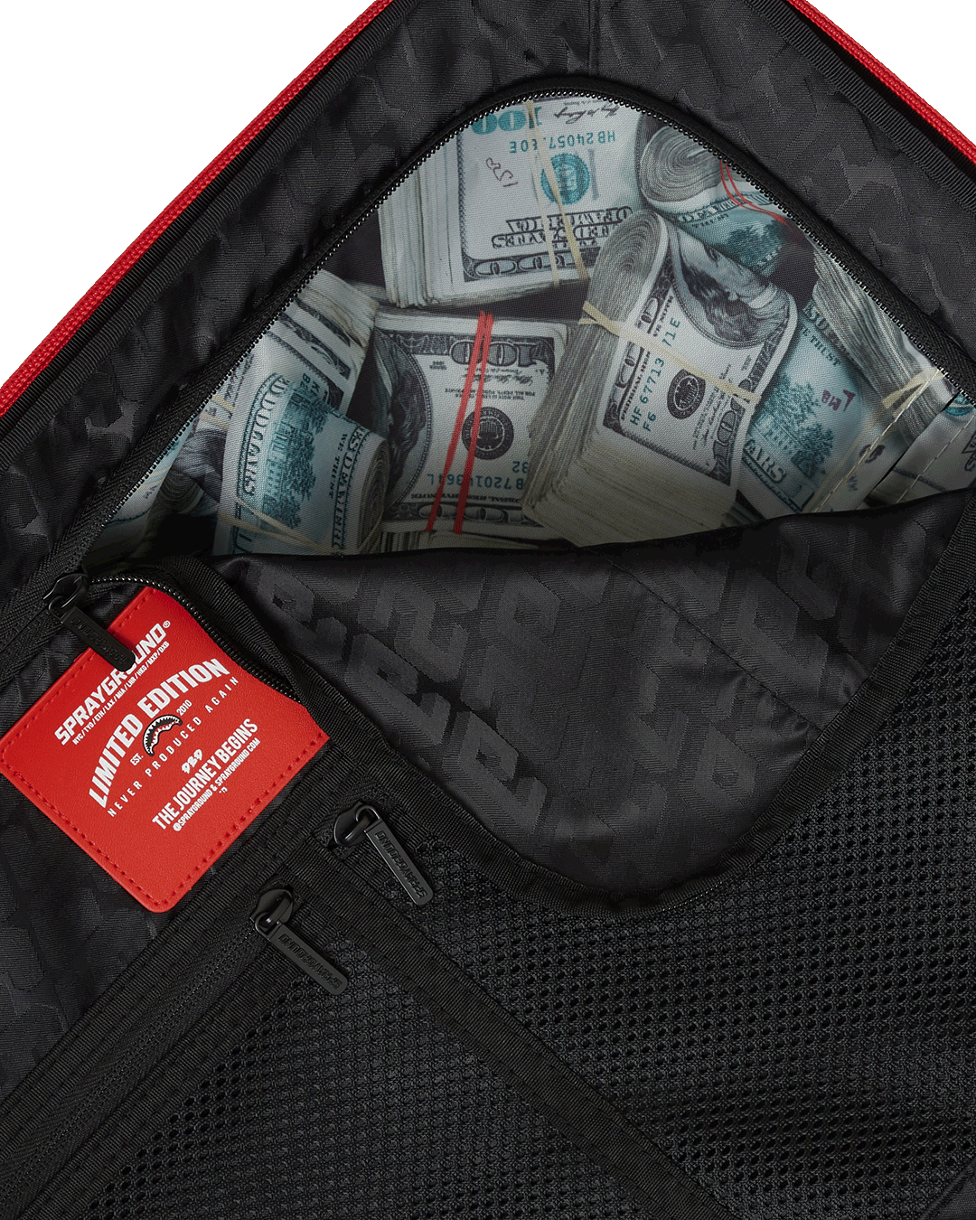 SPRAYGROUND® LUGGAGE PRINTED ZIPPER SHARK CARRY-ON LUGGAGE