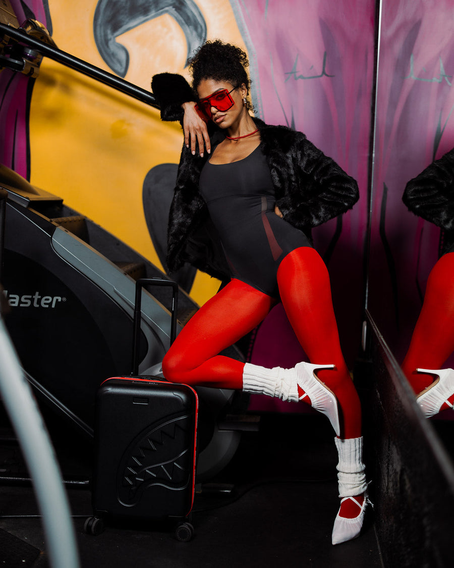 SPRAYGROUND® LUGGAGE PRINTED ZIPPER SHARK CARRY-ON LUGGAGE