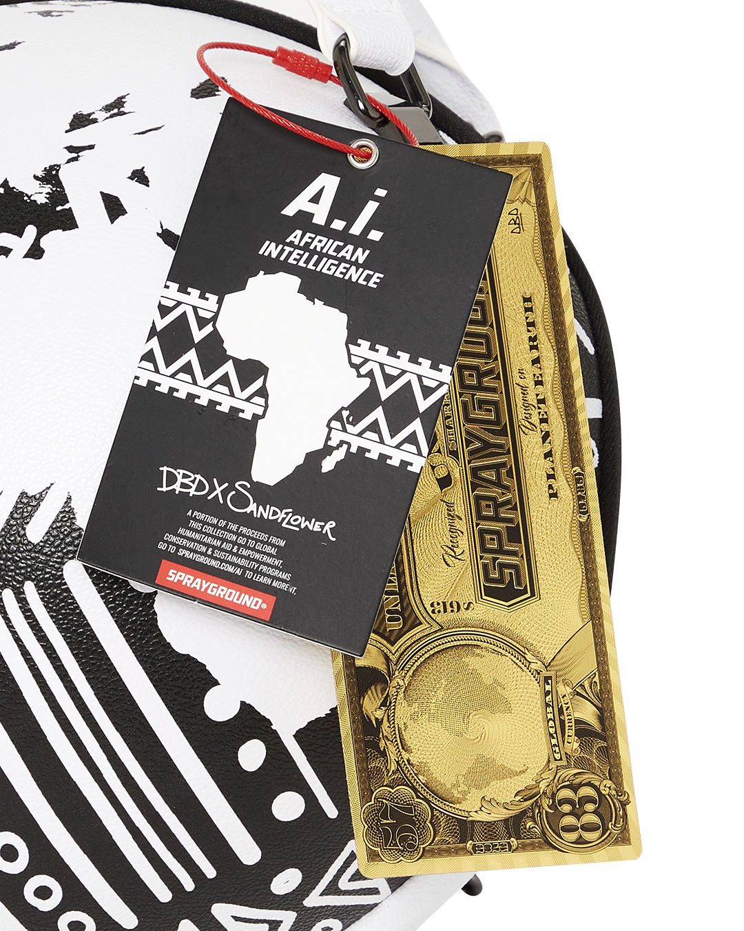 SPRAYGROUND® HANDBAG A.I.8 AFRICAN INTELLIGENCE - ORIGIN STORY GLOBE BAG