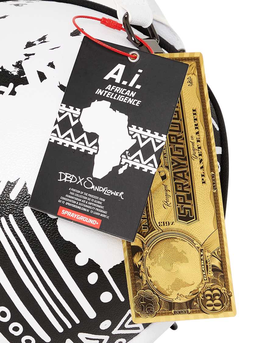 SPRAYGROUND® HANDBAG A.I.8 AFRICAN INTELLIGENCE - ORIGIN STORY GLOBE BAG