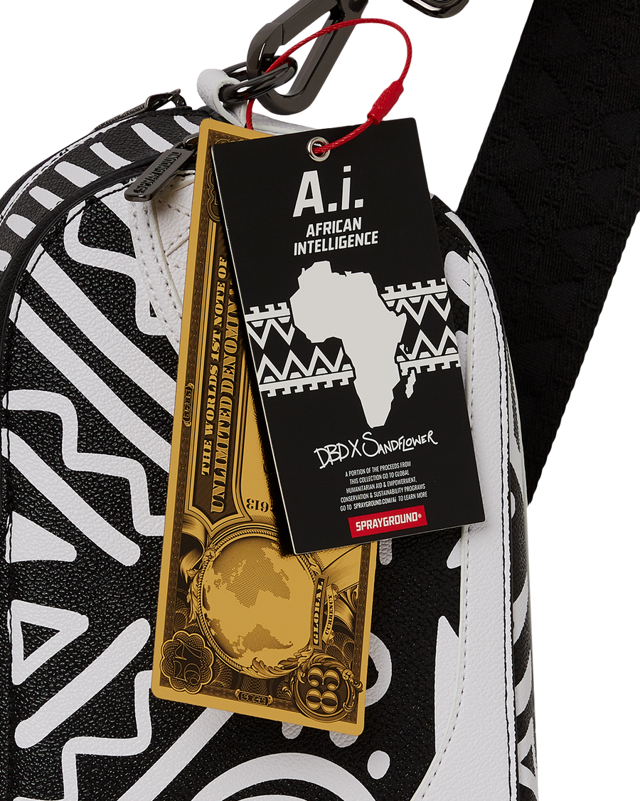 SPRAYGROUND® SLING A.I.8 AFRICAN INTELLIGENCE - ORIGIN STORY BACKPACK SLING