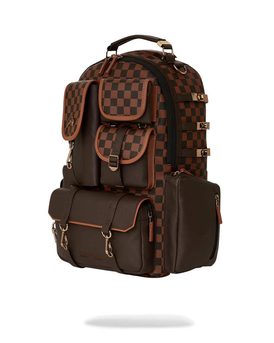 SPRAYGROUND® BACKPACK SPECIAL OPS BROWN CHECKERED BACKPACK (DLXV)