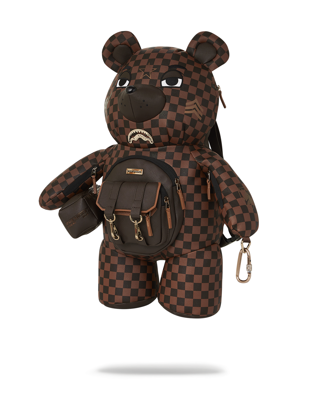 SPRAYGROUND® BACKPACK SPECIAL OPS BROWN CHECKERED MONEYBEAR TEDDYBEAR BACKPACK