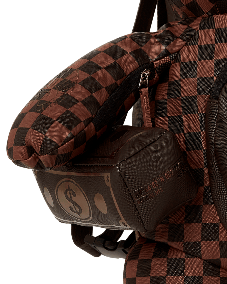 SPRAYGROUND® BACKPACK SPECIAL OPS BROWN CHECKERED MONEYBEAR TEDDYBEAR BACKPACK