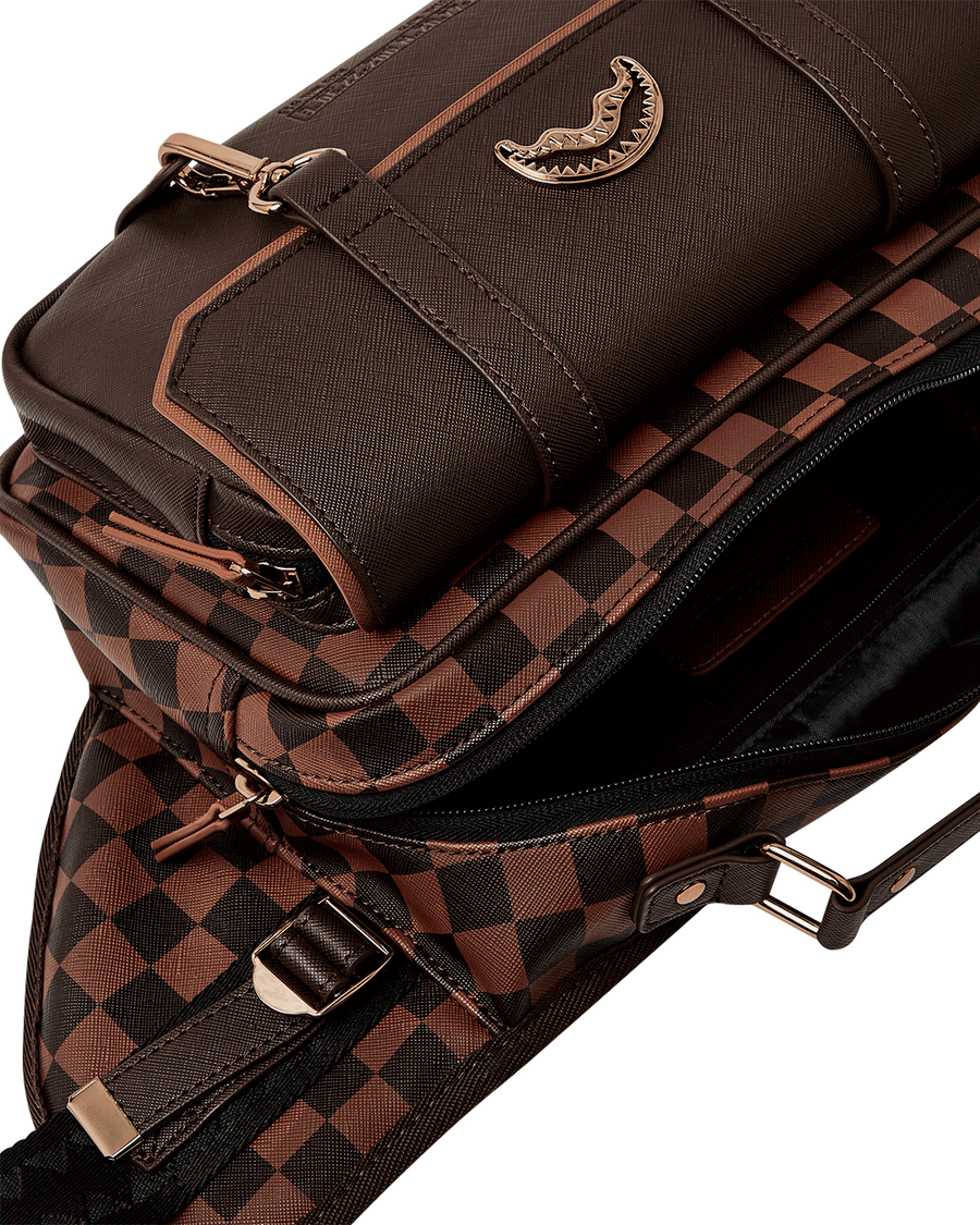 SPRAYGROUND® CROSS BODY SPECIAL OPS BROWN CHECKERED CARGO CROSSBODY